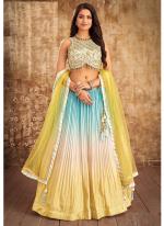 Silk  Multi Color Party Wear Embroidery Work Ready To Wear Lehenga Choli